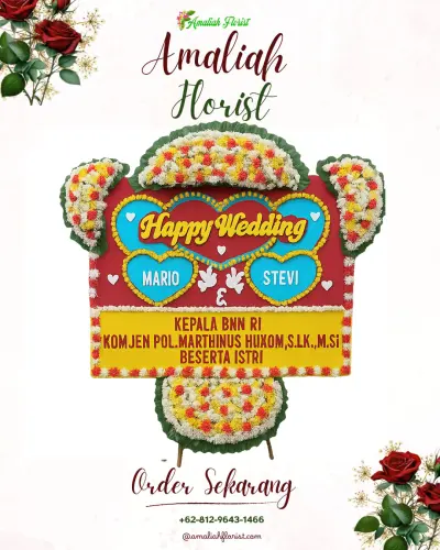 Karangan Papan Bunga Pernikahan di Penuktukan